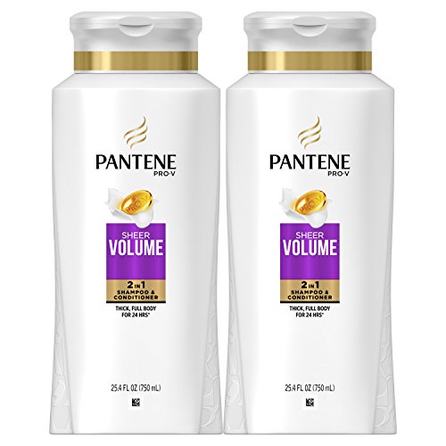 Pantene Sheer Volume 2 in 1 Shampoo and Conditioner 25.4 Fl Oz (Pack of 2)